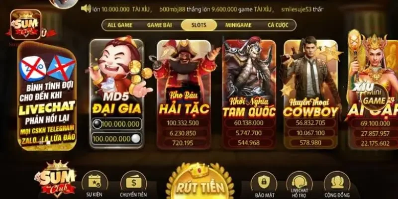 Bàn chơi Tiến Lên Miền Nam và Poker tại Sumclub 